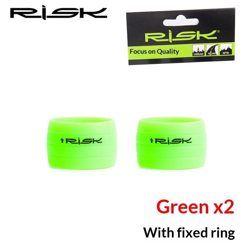 RISK RA137 Silicone Bike Handlebar Tape Fixing Rings for Road Bike Drop Bars, 1 Pair