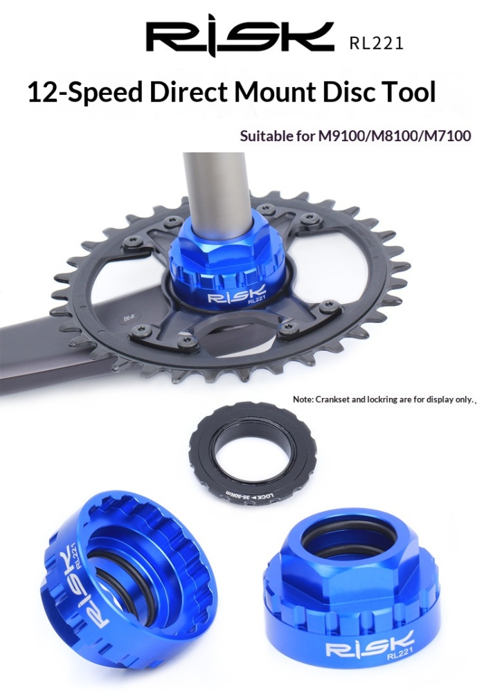 RISK RL221 12-Speed Direct Mount Chainring Lockring Tool for M9100/M8100/M7100