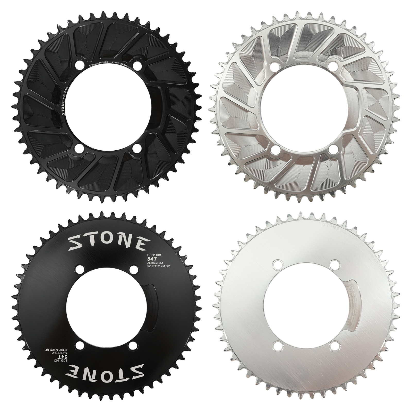 STONE 110BCD Round Narrow-Wide Chainring 34-70T for Shimano FC-5800 6800 4700 9000 Cranks, Hollow Style