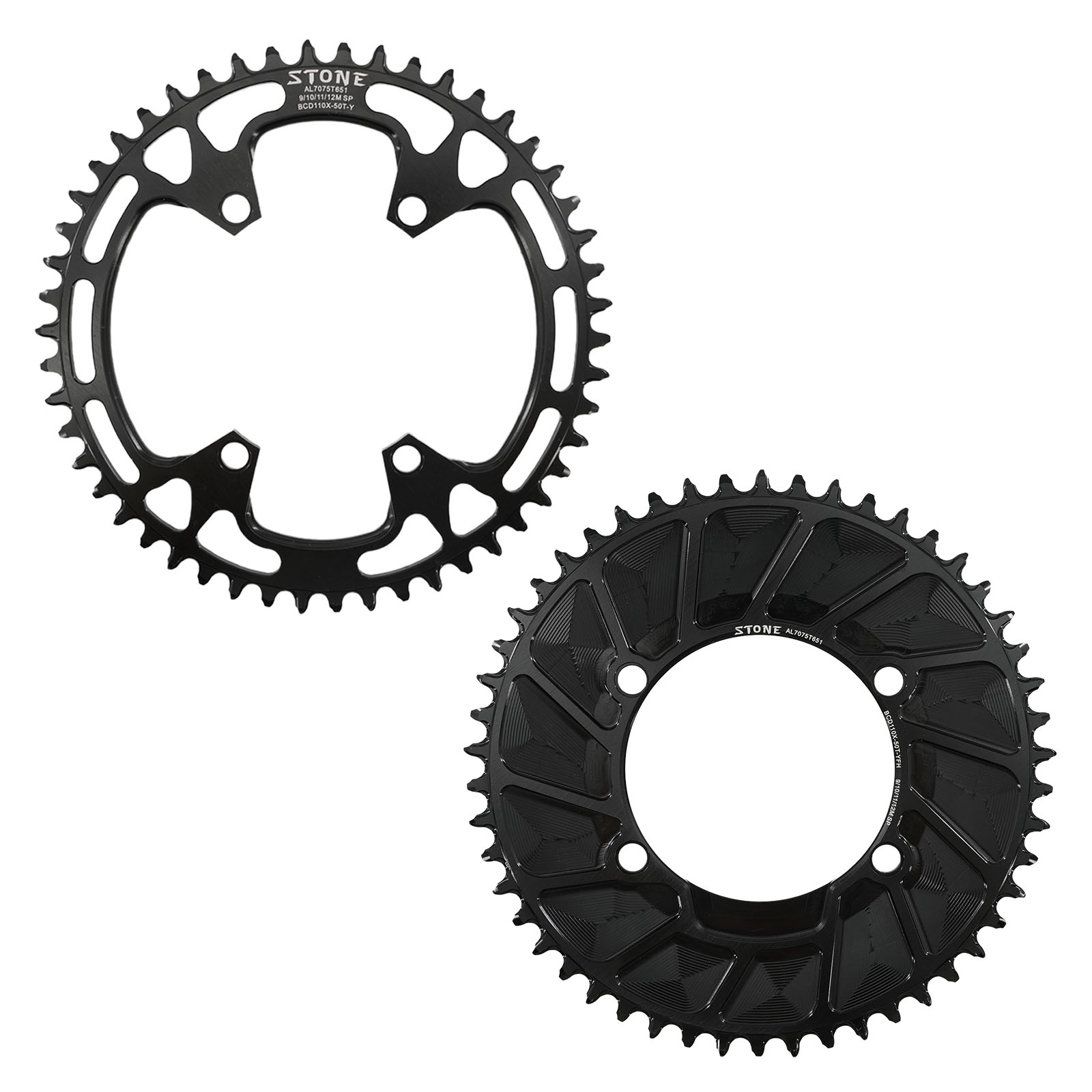 STONE 110BCD Round Narrow-Wide Chainring 34-70T for Shimano FC-5800 6800 4700 9000 Cranks, Hollow Style