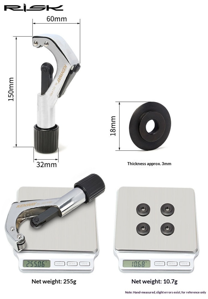 RISK KENWAY RL101 Bicycle Tube Cutter Tool – Fork Steerer, Handlebar and Seatpost Cutting Tool for Steel, Aluminum and Titanium Tubes