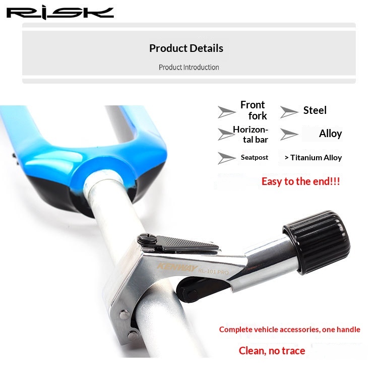 RISK KENWAY RL101 Bicycle Tube Cutter Tool – Fork Steerer, Handlebar and Seatpost Cutting Tool for Steel, Aluminum and Titanium Tubes