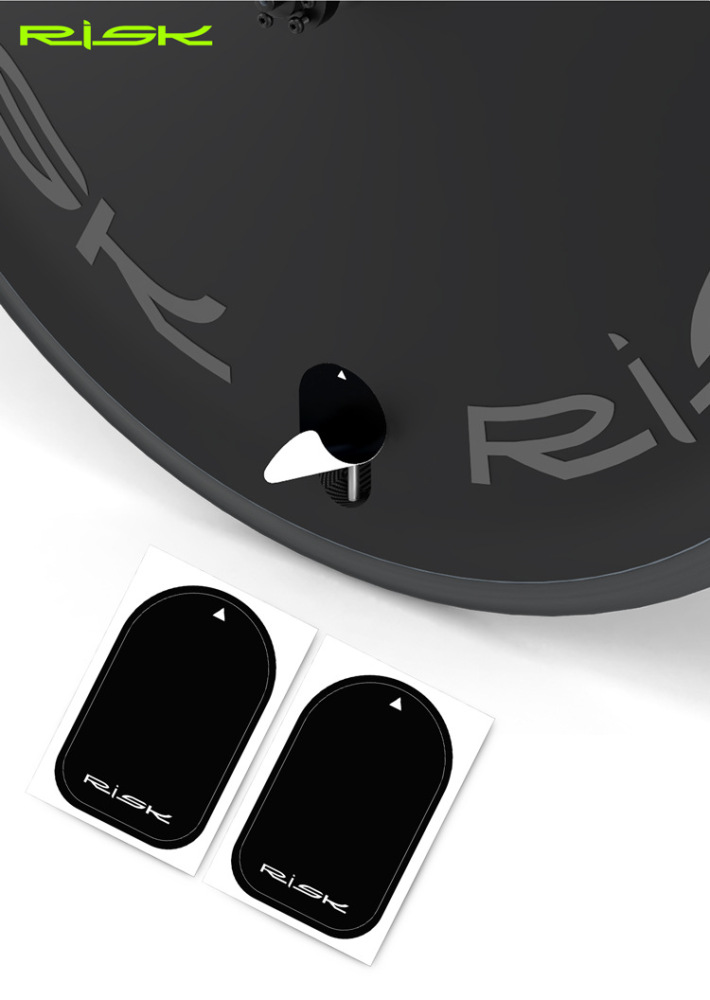 RISK RA154 Disc Wheel Valve Hole Stickers – PVC Presta Valve Cover Patches for Road, TT and Triathlon Bikes