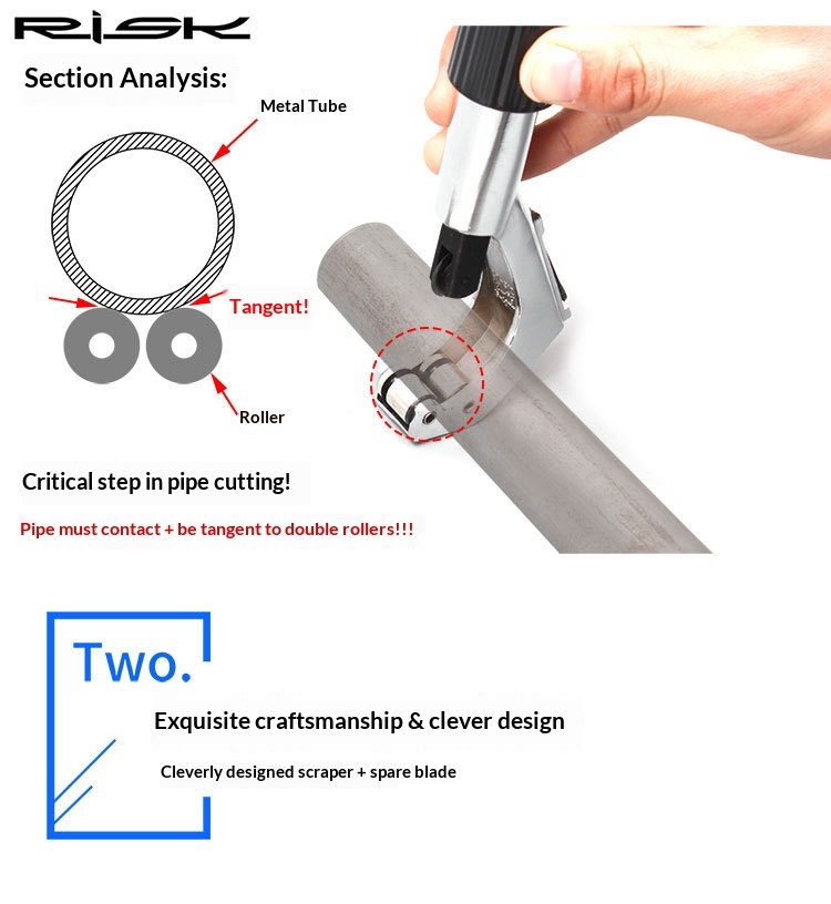 RISK KENWAY RL101 Bicycle Tube Cutter Tool – Fork Steerer, Handlebar and Seatpost Cutting Tool for Steel, Aluminum and Titanium Tubes