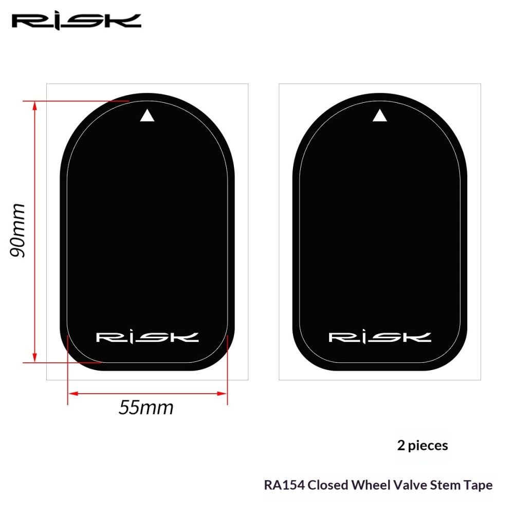 RISK RA154 Disc Wheel Valve Hole Stickers – PVC Presta Valve Cover Patches for Road, TT and Triathlon Bikes