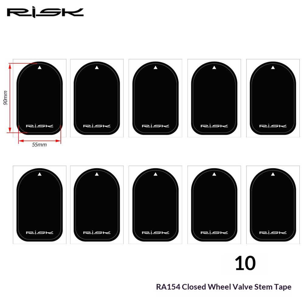 RISK RA154 Disc Wheel Valve Hole Stickers – PVC Presta Valve Cover Patches for Road, TT and Triathlon Bikes