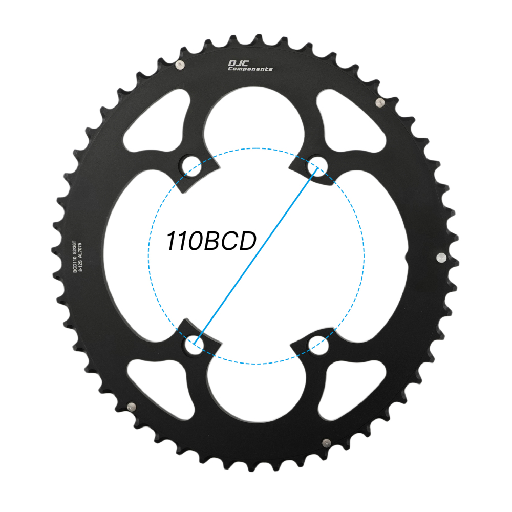 DJC 110BCD 4-Bolt Road Bike Double Chainring Round Oval 50-34T 52-36T 53-39T 54-40T for Shimano 105 Ultegra Dura Ace R7000 R8000 R9100 R9200