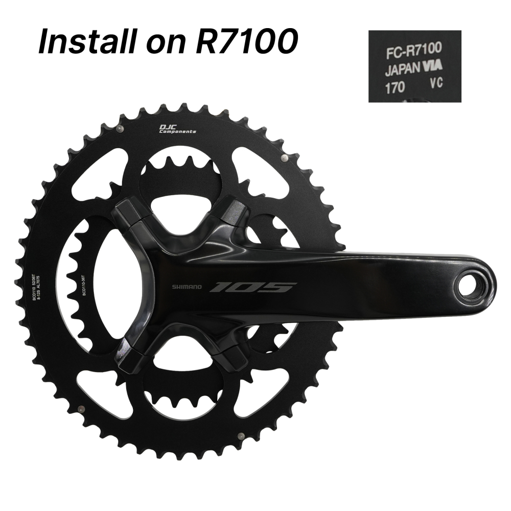 DJC 110BCD 4-Bolt Road Bike Double Chainring Round Oval 50-34T 52-36T 53-39T 54-40T for Shimano 105 Ultegra Dura Ace R7000 R8000 R9100 R9200