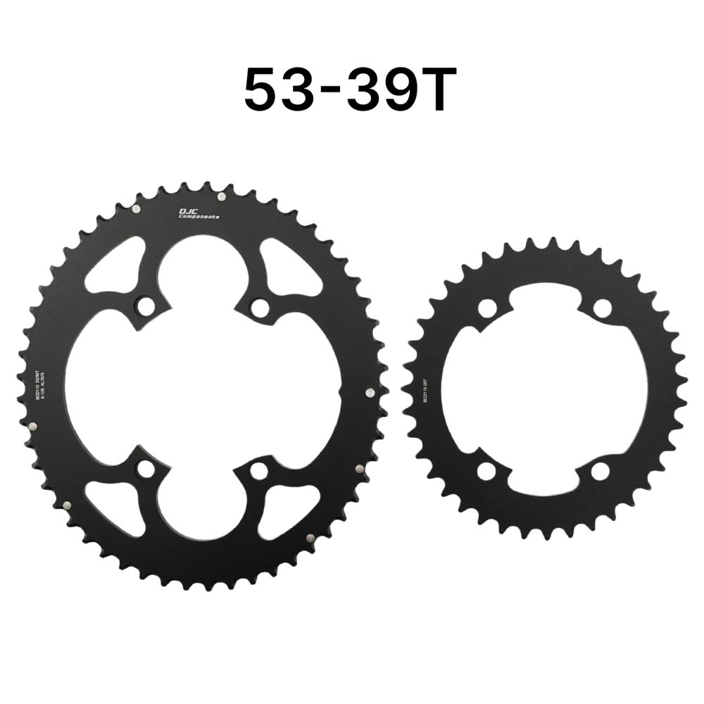 DJC Components 110BCD 4-Bolt Road Bike Double Chainring Round Oval 50-34T 52-36T 53-39T 54-40T for Shimano 105 Ultegra Dura Ace R7000 R8000 R9100 R9200