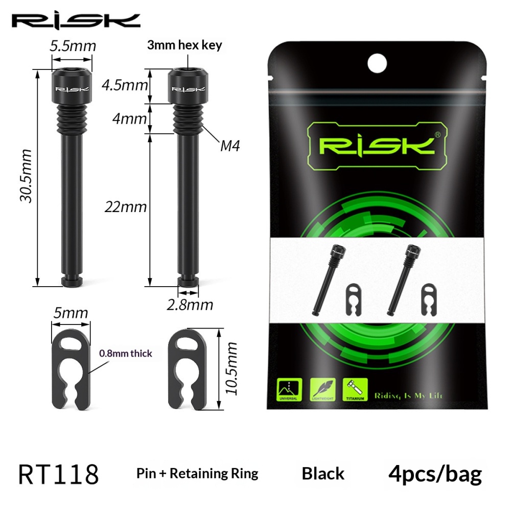 RISK Titanium Alloy Screws for Bicycle Hydraulic Disc Brake System Oil Tube Five-line Body Screws Bolts Brake Pads Pin for XT M8000 Disc Brakes RT114/RT115/RT116/RT118/RT119