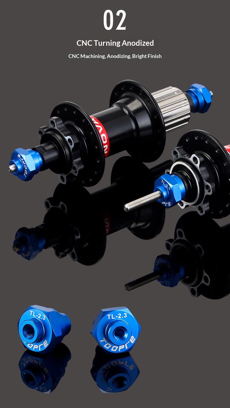 TOOPRE Thru Axle Hub Adapter Rod for Bicycle Wheel Truing Stand 12/15/20mm Hub Fixing Tool