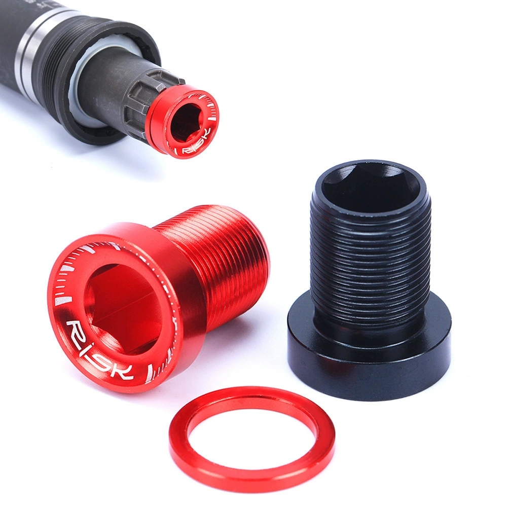 RISK RA125 Aluminum M15x19 Spline Bottom Bracket Crank Bolts with Washers, 2PCS Bike BB Locking Screws