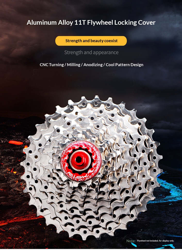 RISK RA127 Aluminum 11T Cassette Lockring – CNC Machined Freewheel Lock Cap