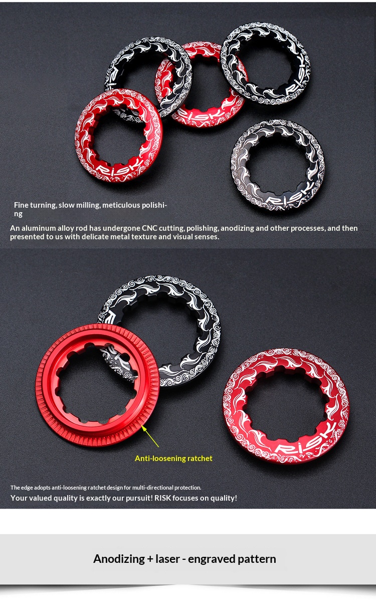 RISK RA127 Aluminum 11T Cassette Lockring – CNC Machined Freewheel Lock Cap