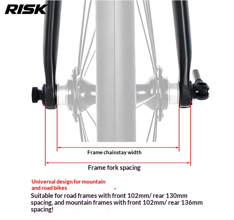 RISK RA163 Titanium Alloy Quick Release Skewer Set — Bicycle Hub Axle for Mountain & Road Bike, Front + Rear Pair