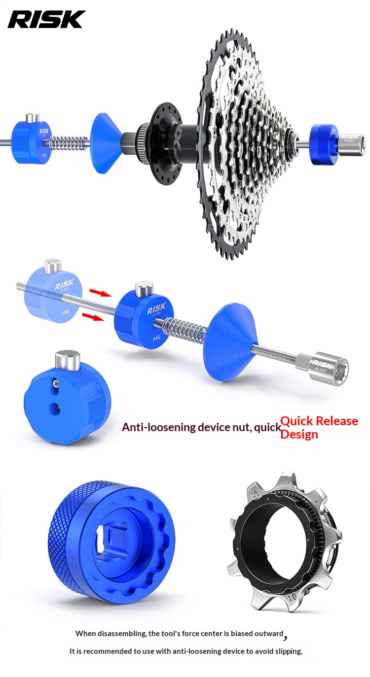 RISK RL354 RL327 9T Cassette Lockring Tool & Anti-Drop Holder for Shimano XTR/XT 12-Speed