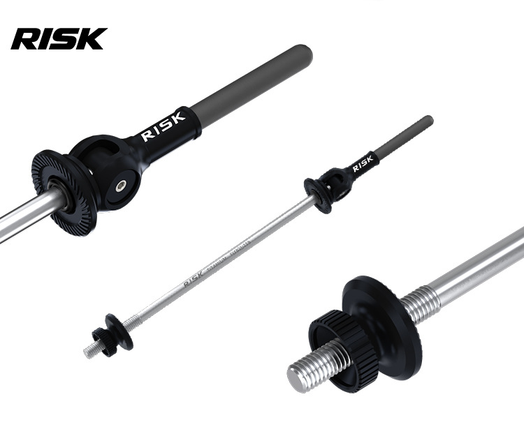 RISK RA163 Titanium Alloy Quick Release Skewer Set — Bicycle Hub Axle for Mountain & Road Bike, Front + Rear Pair