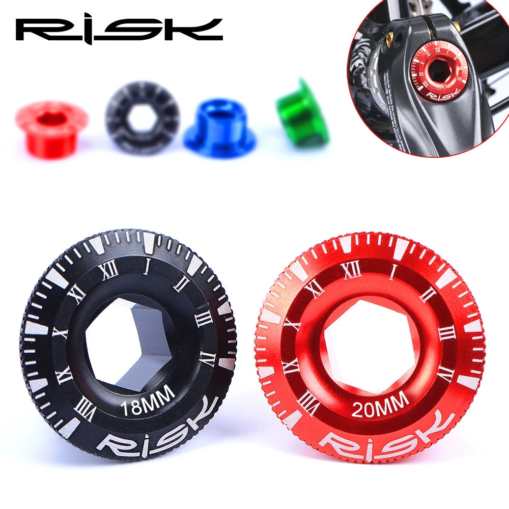 RISK 155 Aluminum Alloy Hollow Crank Arm Cap Bolt — M18/M20 × 9mm BB Bottom Bracket Dust Cover for Mountain & Road Bike