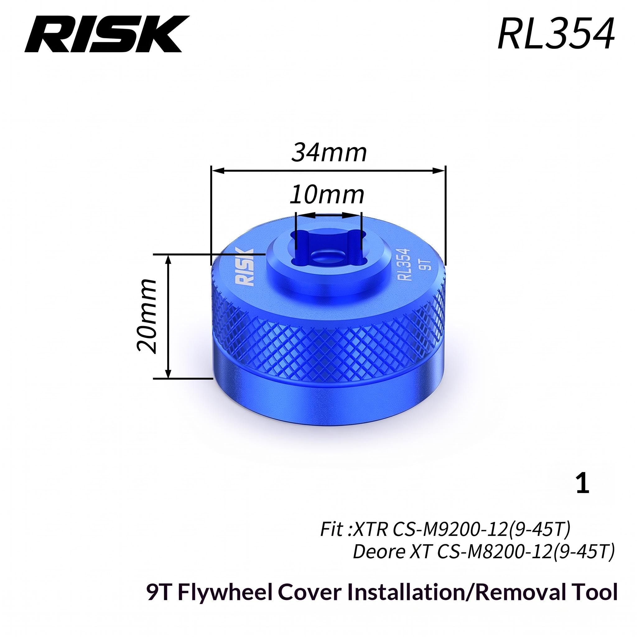 RISK RL354 RL327 9T Cassette Lockring Tool & Anti-Drop Holder for Shimano XTR/XT 12-Speed