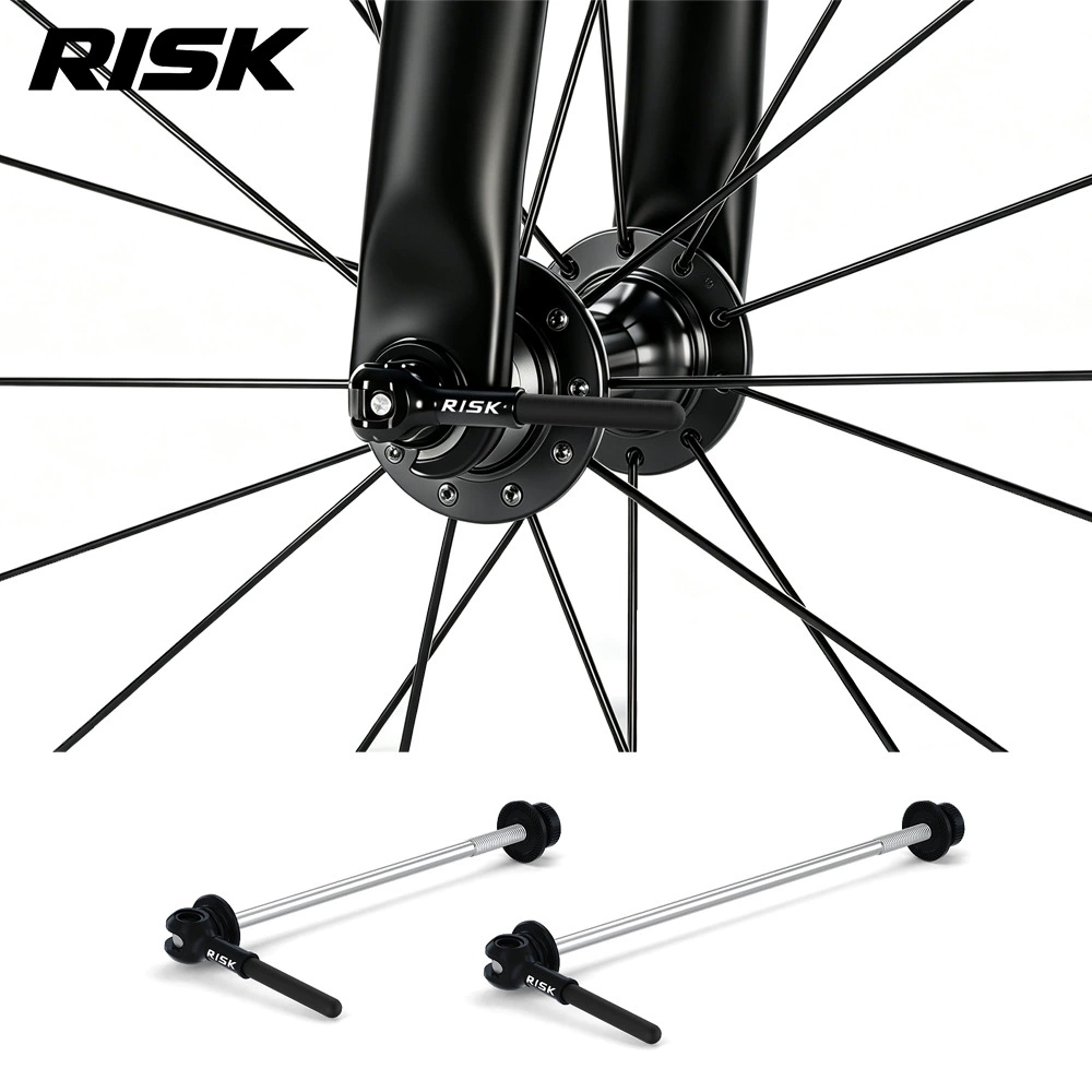 RISK RA163 Titanium Alloy Quick Release Skewer Set — Bicycle Hub Axle for Mountain & Road Bike, Front + Rear Pair