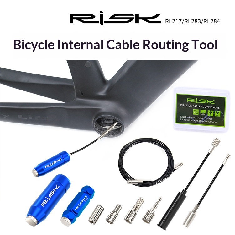 RISK RL283 Internal Cable Routing Tool – Magnetic Frame Cable Guide Kit for Carbon Road & MTB Bike Frames (Storage Case Edition)