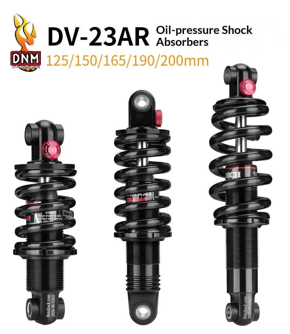 DNM DV23AR Hydraulic Coil Rear Shock Absorber, Rebound Adjustable Bike Suspension for MTB E-Bike Scooter 125-200mm rear
