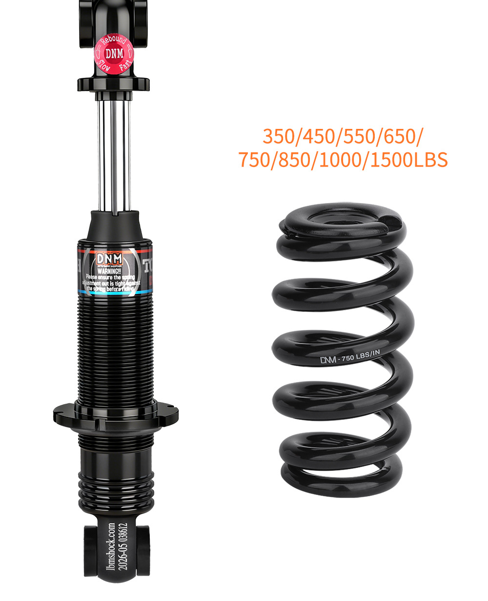 DNM DV23AR Hydraulic Coil Rear Shock Absorber, Rebound Adjustable Bike Suspension for MTB E-Bike Scooter 125-200mm rear