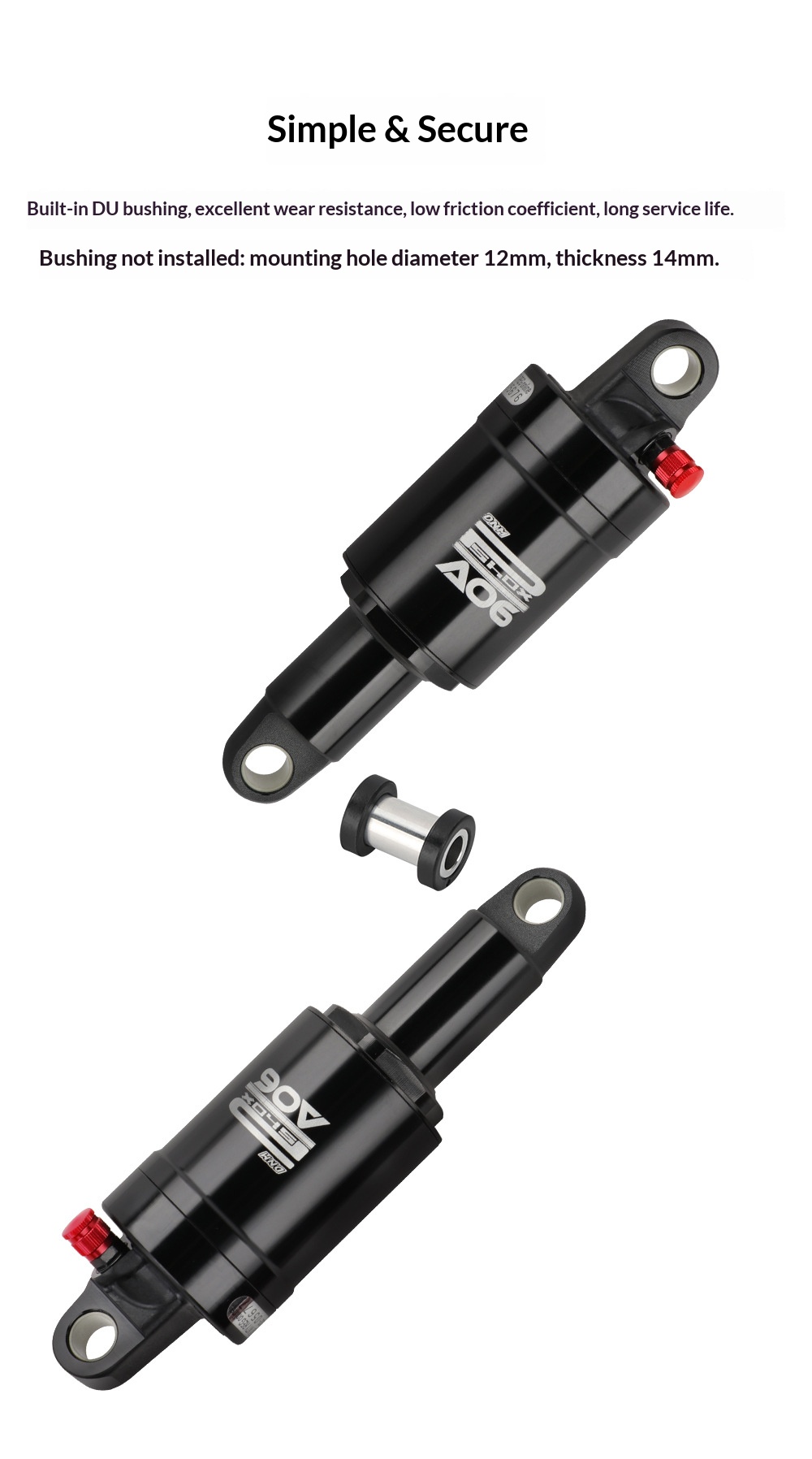 DNM AO-6 Air Rear Shock Absorber AO-6 Bicycle Suspension 100/125/150/165/190mm for Folding Bike Scooter MTB rear shocks