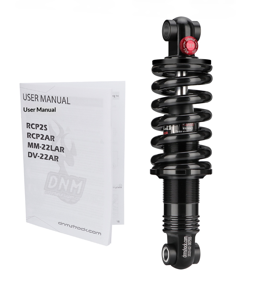 DNM DV-22AR Hydraulic Rear Shock Absorber for Mountain Bike/E-Bike - Multiple Lengths & Spring Rates (24mm Bushing) rear
