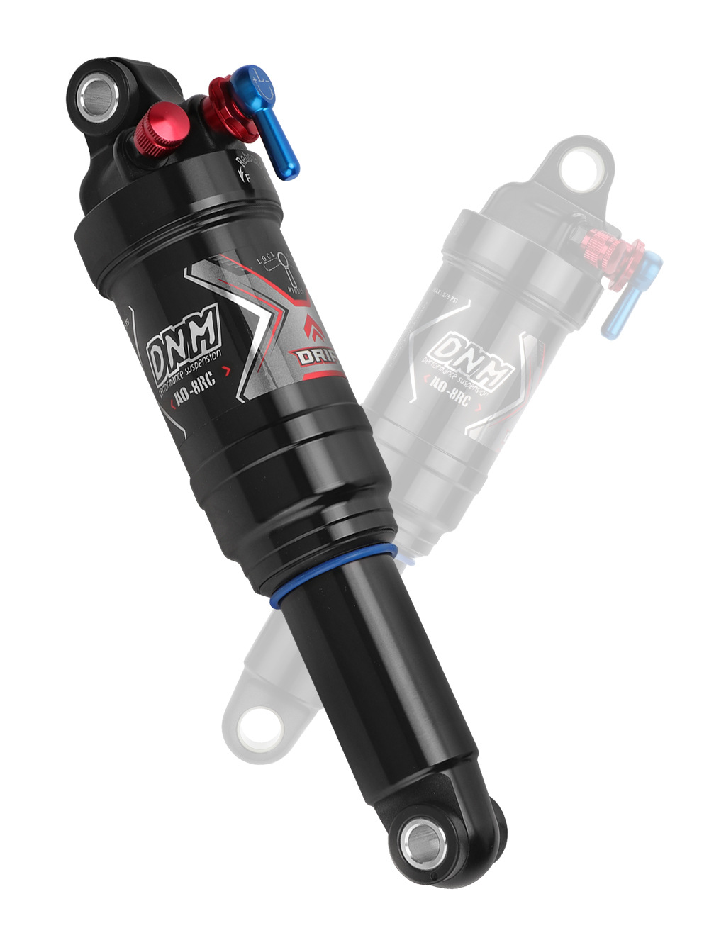 DNM AO-8RC Air Rear Shock Absorber, 3-Position Lockout MTB Soft Tail Bicycle Suspension, Rebound Damping Adjustable