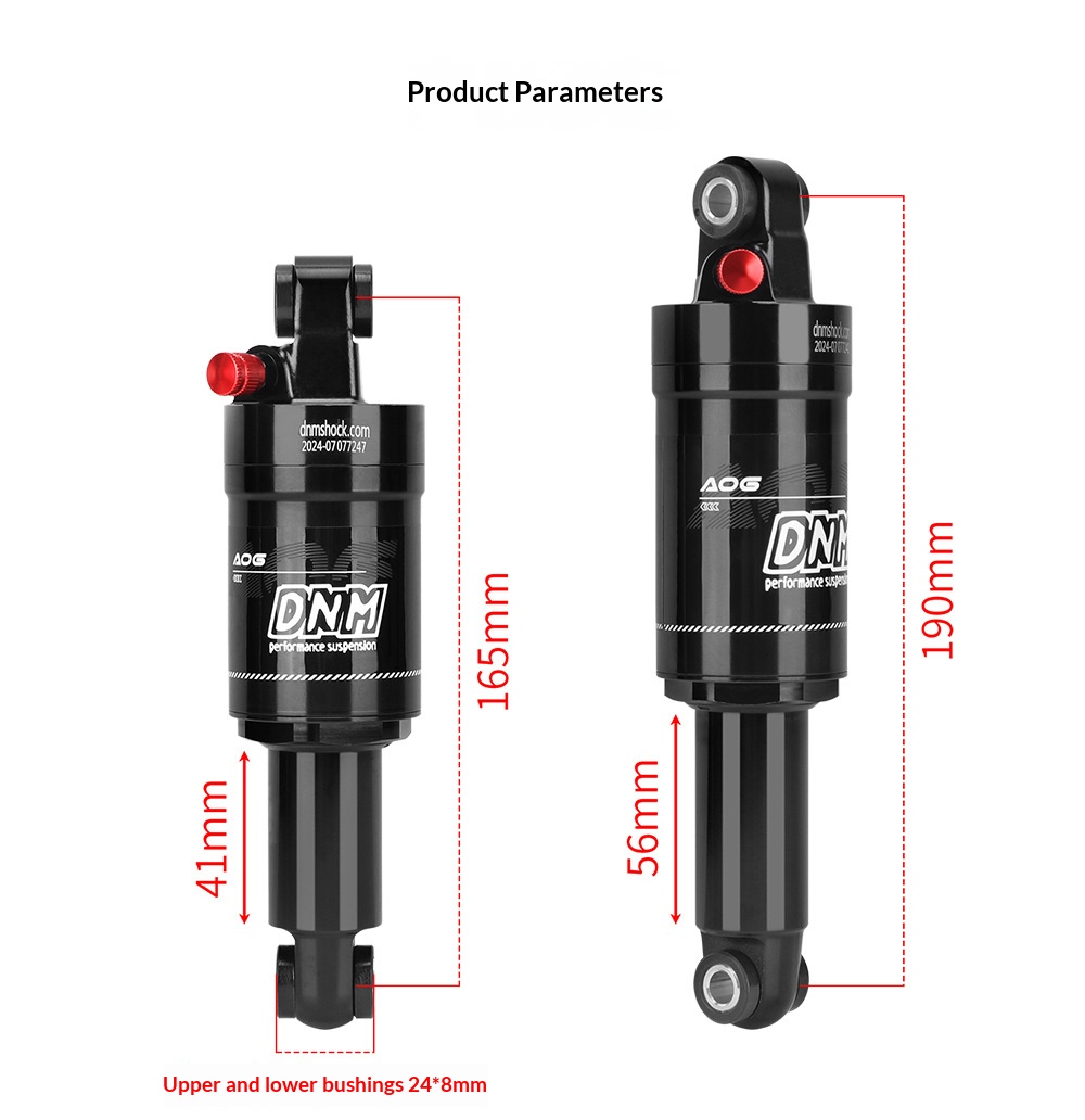 DNM AO-6 Air Rear Shock Absorber AO-6 Bicycle Suspension 100/125/150/165/190mm for Folding Bike Scooter MTB rear shocks