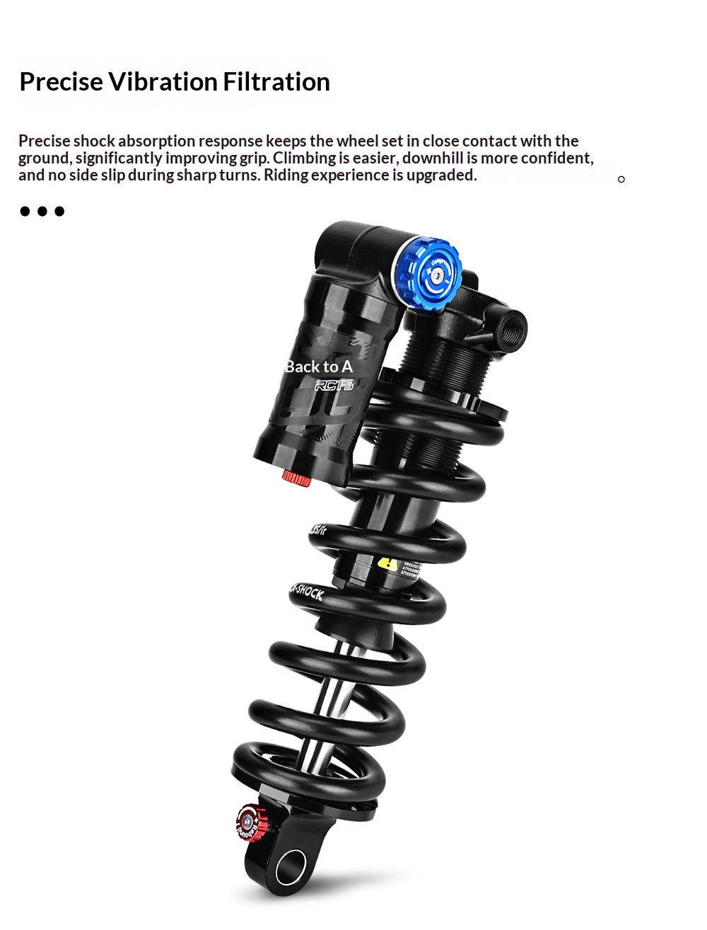 MEROCA-RCT-3 Trunnion Coil Rear Shock Absorber 550LBS 185/205mm with Damping Adjustment for MTB Soft Tail Bike rear