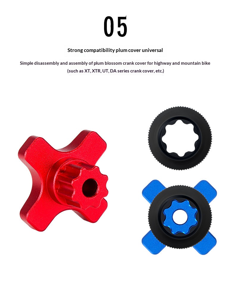 TOOPRE TL-309 Plum Crank Cover Removal and Installation Tool, Aluminum Alloy Bicycle Crank Cap Tool for MTB and Road