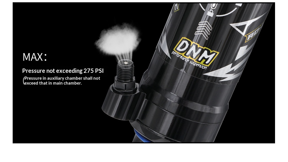 DNM-AO-39RC Air Rear Shock Absorber for MTB Full Suspension Downhill Bikes, 165/190/200mm rear shocks
