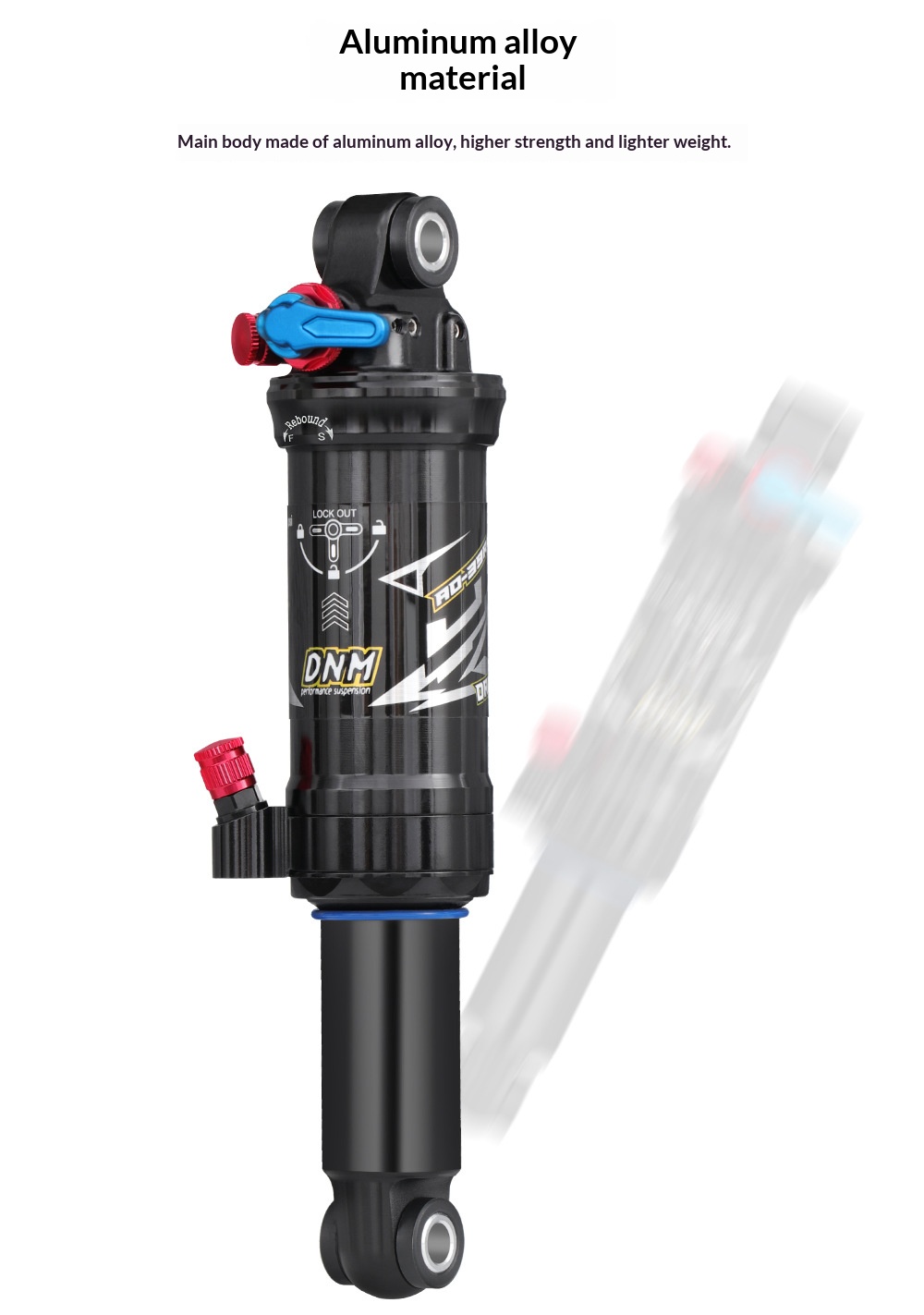 DNM-AO-39RC Air Rear Shock Absorber for MTB Full Suspension Downhill Bikes, 165/190/200mm rear shocks