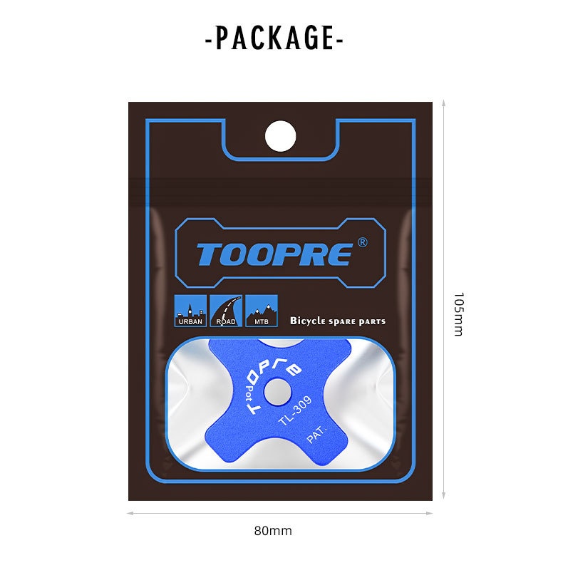 TOOPRE TL-309 Plum Crank Cover Removal and Installation Tool, Aluminum Alloy Bicycle Crank Cap Tool for MTB and Road