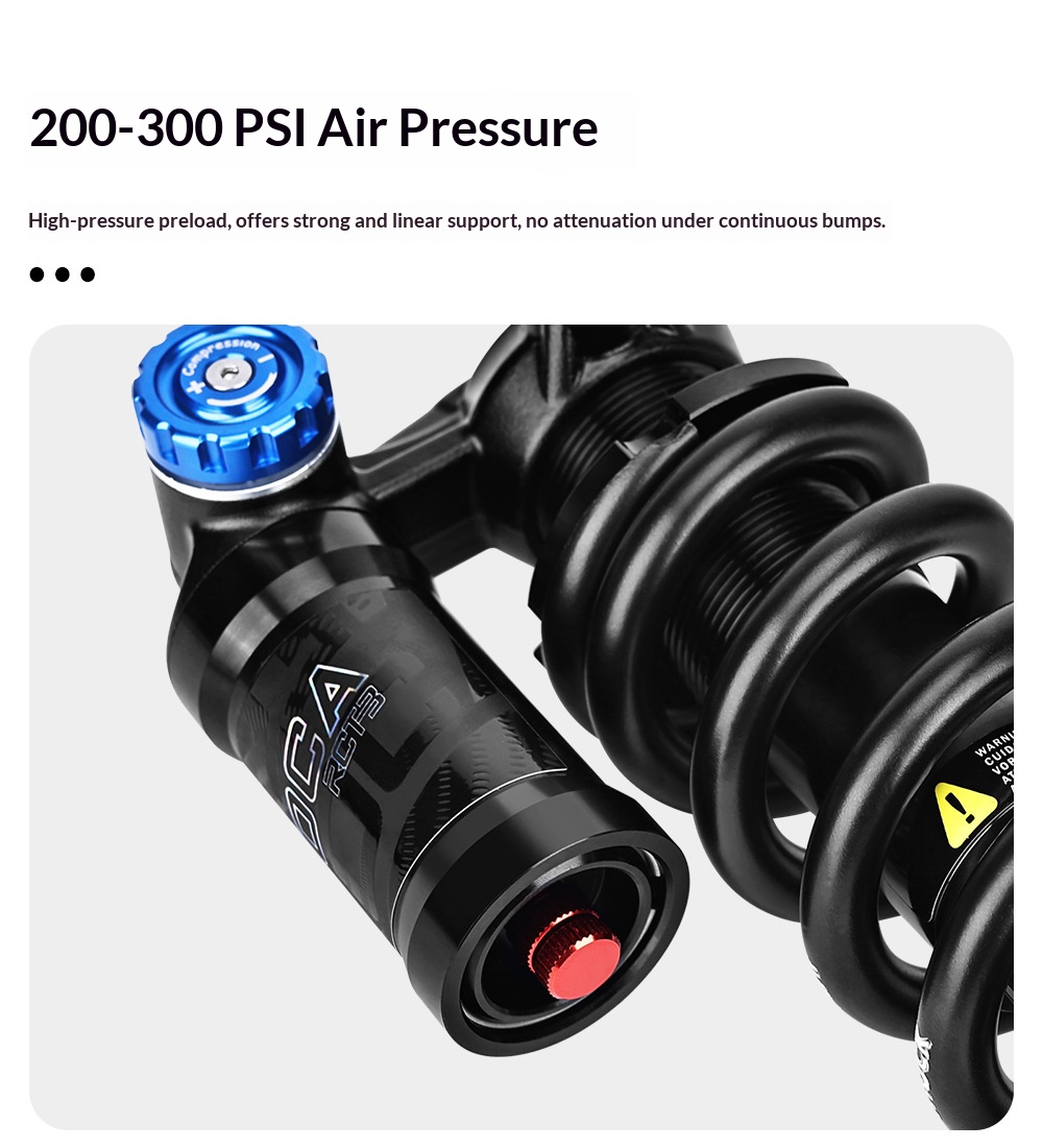MEROCA-RCT-3 Trunnion Coil Rear Shock Absorber 550LBS 185/205mm with Damping Adjustment for MTB Soft Tail Bike rear