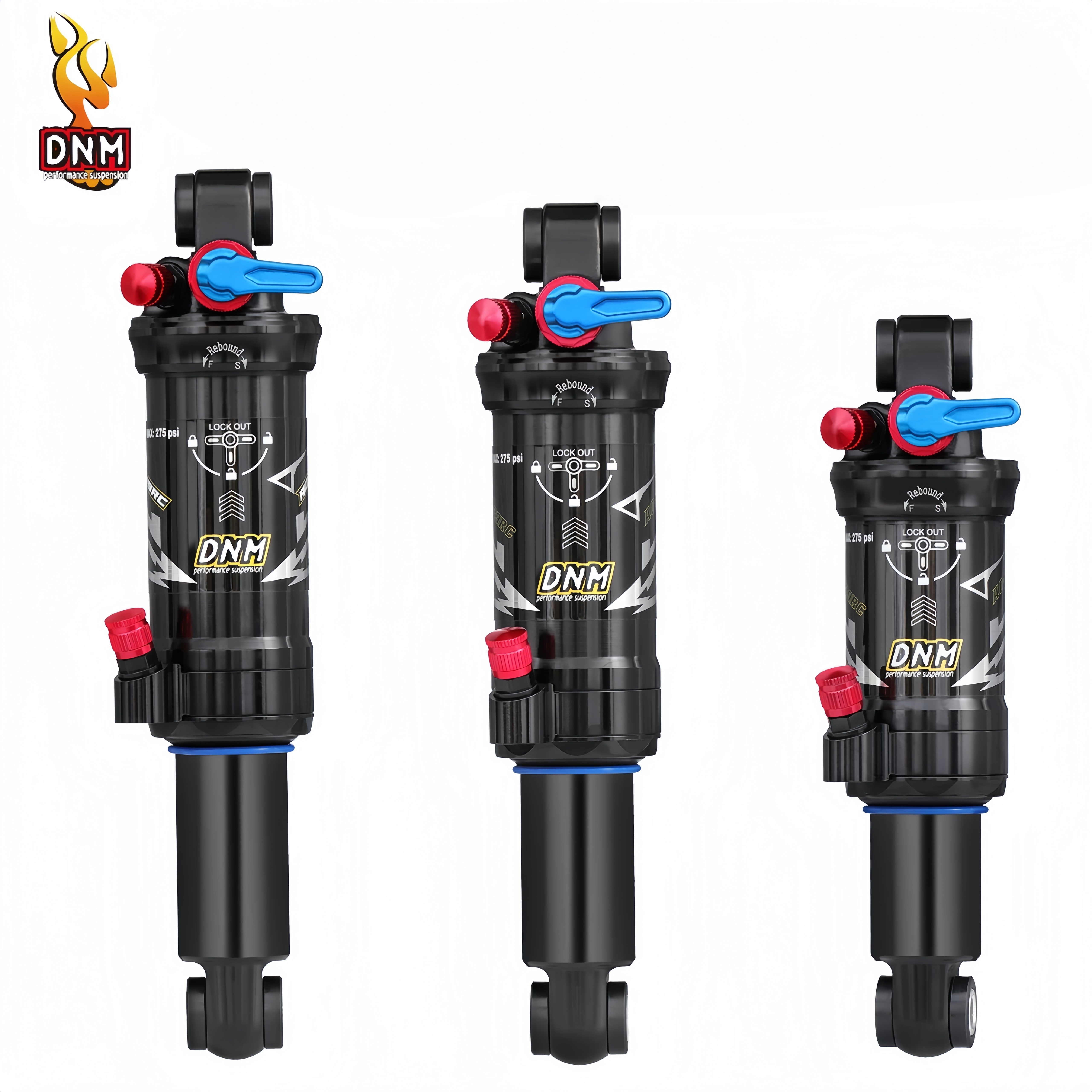 DNM-AO-39RC Air Rear Shock Absorber for MTB Full Suspension Downhill Bikes, 165/190/200mm rear shocks
