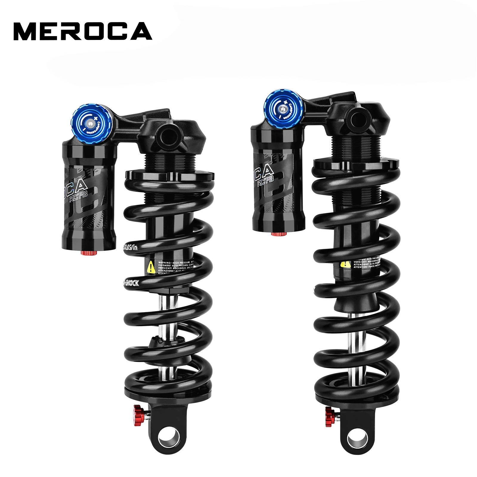 MEROCA-RCT-3 Trunnion Coil Rear Shock Absorber 550LBS 185/205mm with Damping Adjustment for MTB Soft Tail Bike rear
