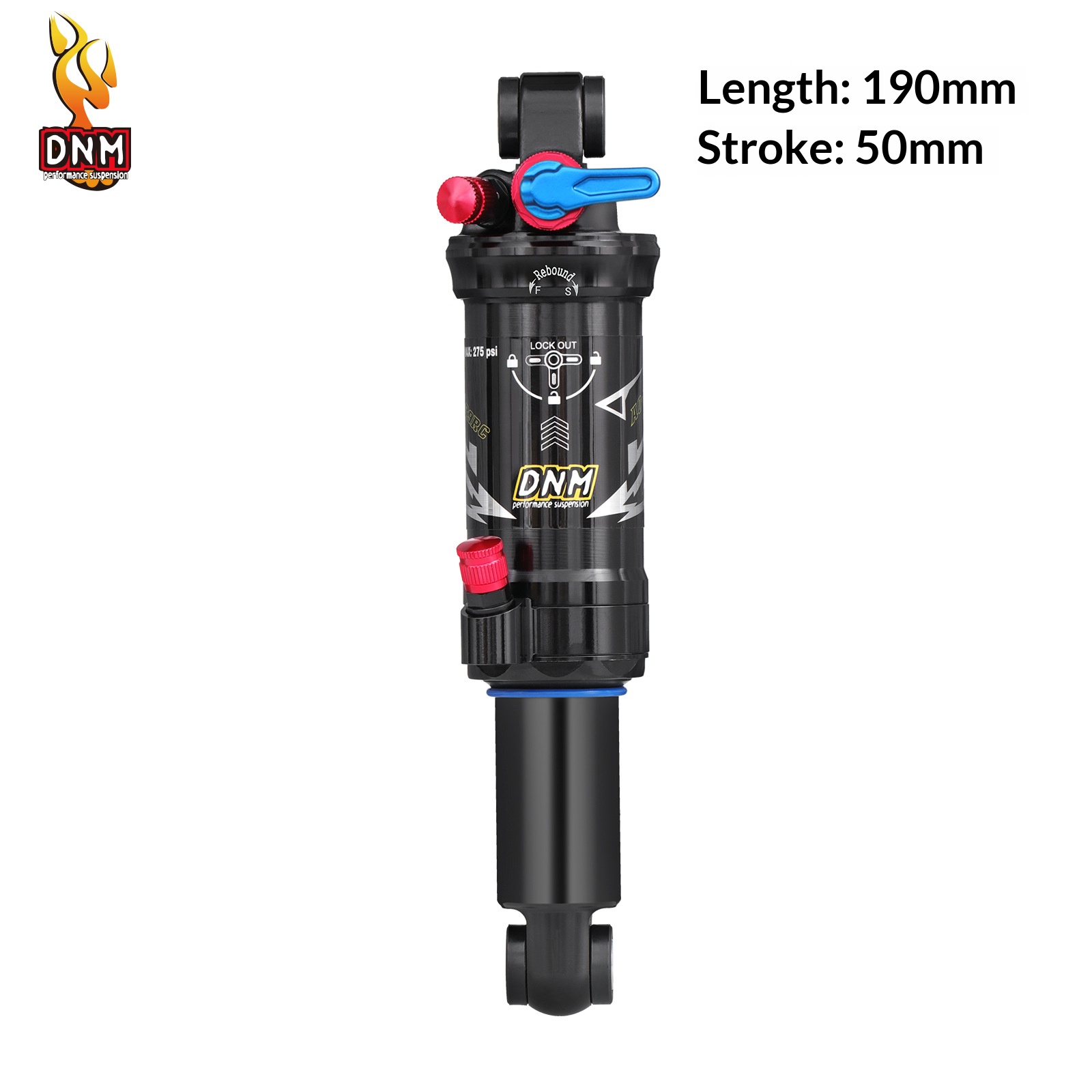 DNM-AO-39RC Air Rear Shock Absorber for MTB Full Suspension Downhill Bikes, 165/190/200mm rear shocks
