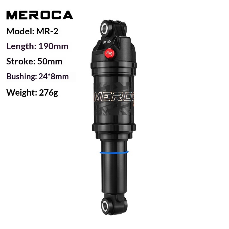 MEROCA MR-2 Air Rear Shock Absorber for MTB Full Suspension Bike, 125/150/165/190/210mm, 24mm Bushings