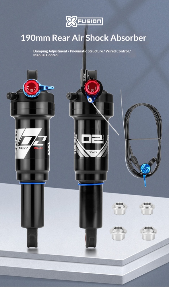 X-FUSION O2 PRO RLR Remote Air Rear Shock XF-O2PRO-RLR-190 190mm x 40mm Adjustable MTB Suspension Damper