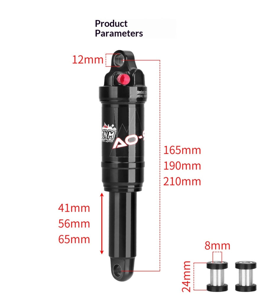 DNM AO-9 Air Rear Shock Absorber AO-9-NEW Adjustable MTB Bike Suspension 165/190/210mm