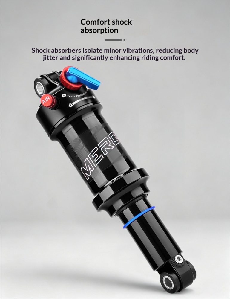 MEROCA RX-3 Air Rear Shock Absorber RX-3-AIR-SHOCK Lockout Rebound Adjustable 165/190/210mm for MTB Soft Tail Bike