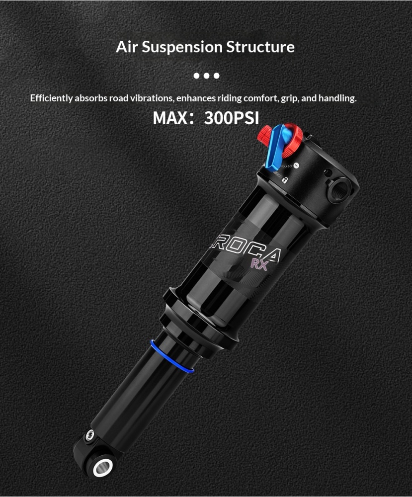 MEROCA RX-5 Trunnion Air Rear Shock 185/205mm MTB Rear Suspension with Rebound Adjustment & Lockout