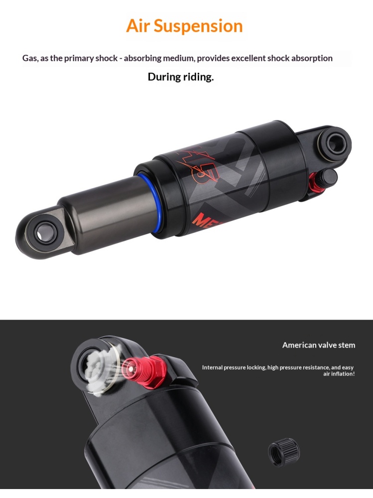 MEROCA HLT-H5 Air Rear Shock Absorber 125/150/165/190/200mm for MTB Folding Bike Scooter