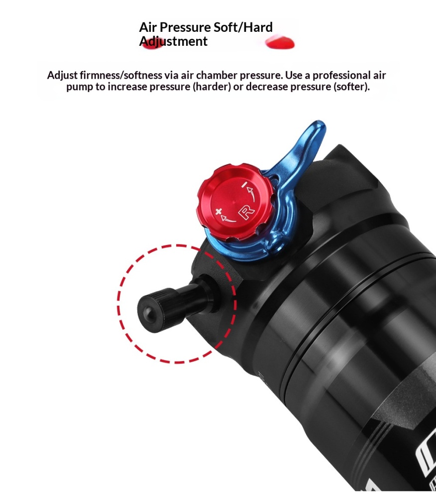 X-Fusion O2-PRO RL Trunnion Air Rear Shock O2-PRO-TRUNNION-185 Adjustable MTB Suspension 185/225mm
