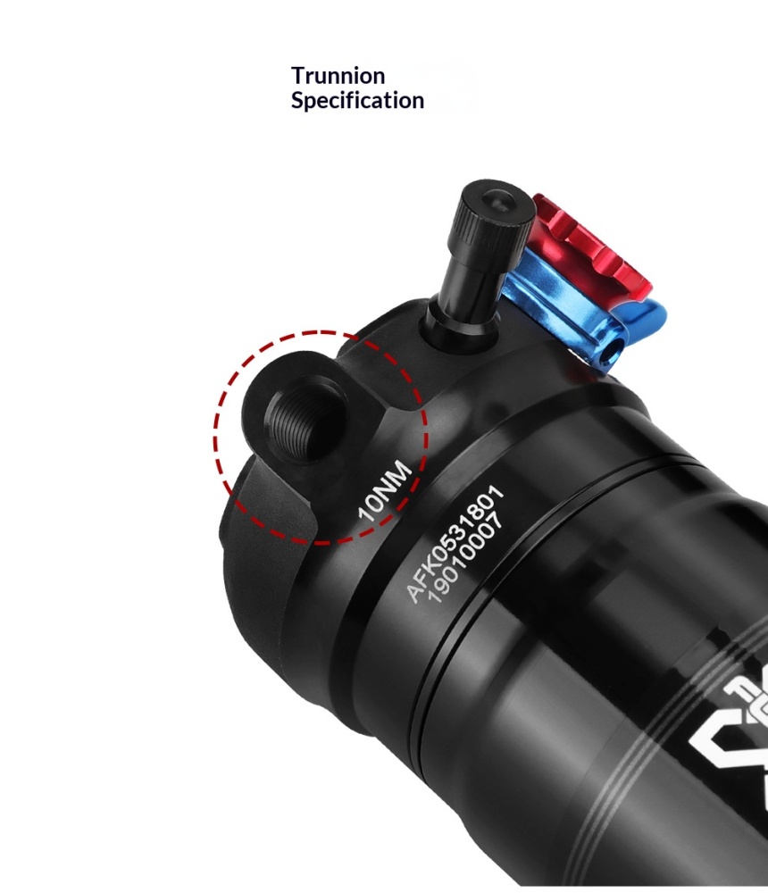 X-Fusion O2-PRO RL Trunnion Air Rear Shock O2-PRO-TRUNNION-185 Adjustable MTB Suspension 185/225mm
