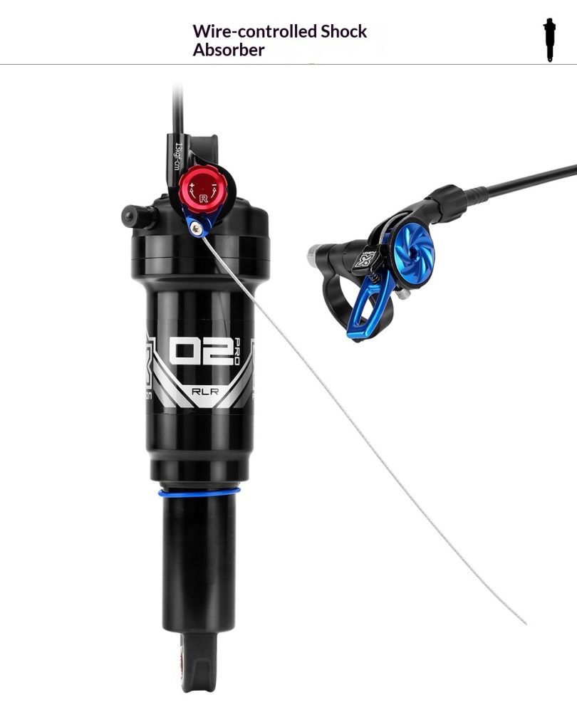 X-FUSION O2 PRO RLR Remote Air Rear Shock XF-O2PRO-RLR-190 190mm x 40mm Adjustable MTB Suspension Damper