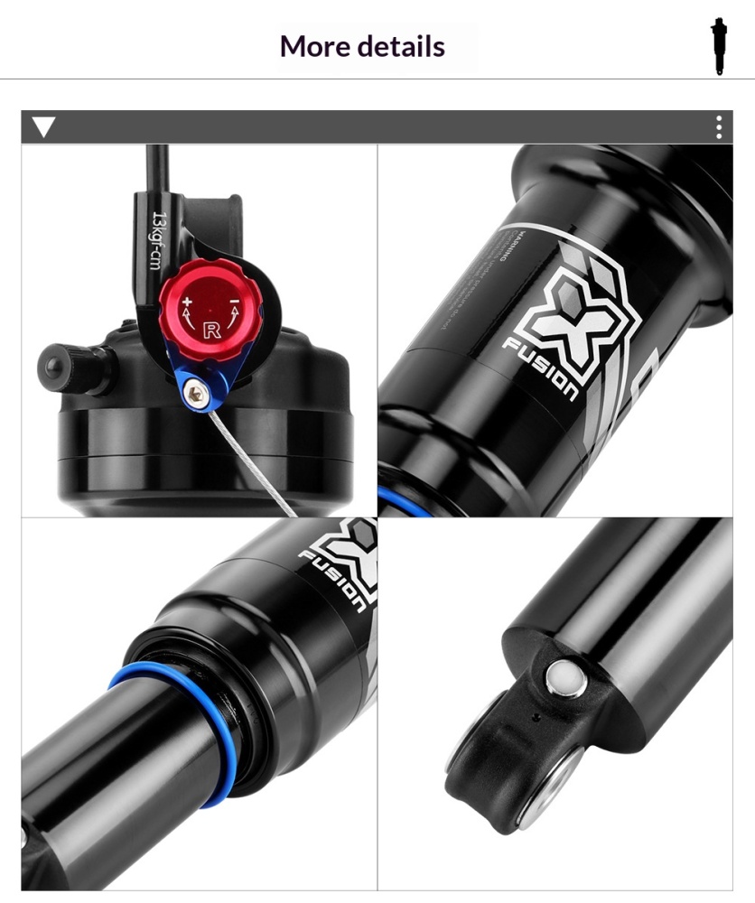 X-FUSION O2 PRO RLR Remote Air Rear Shock XF-O2PRO-RLR-190 190mm x 40mm Adjustable MTB Suspension Damper